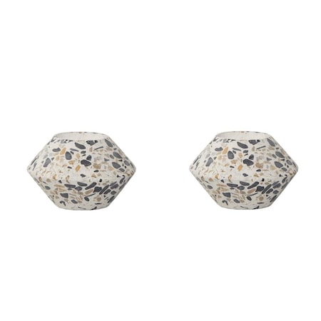 Flora Bunda 3.8' Terrazzo Tea Light Holder, 2PK CT1016E2